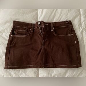 Superdry Chocolate Brown Micro Skirt